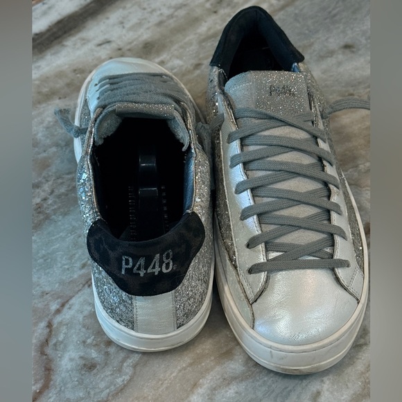 Women’s P448 Silver glitter sneakers- Size 38 - Picture 9 of 12